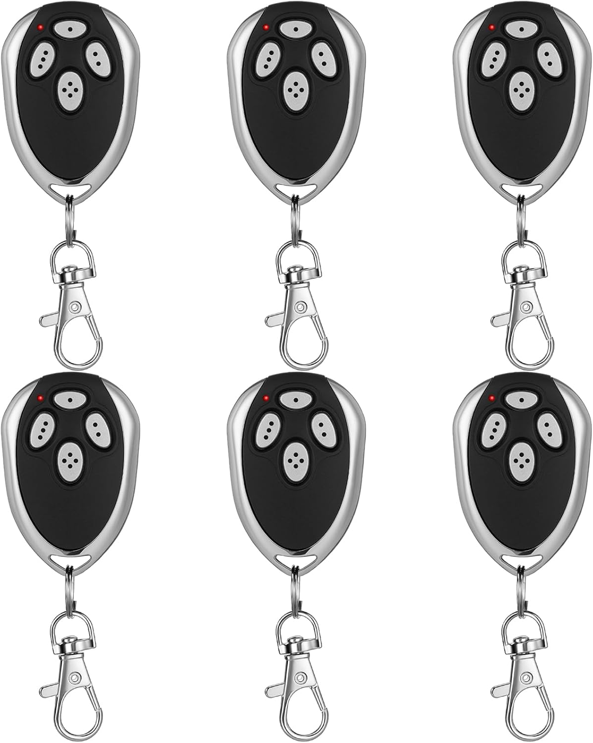 Kingdder 6 Pcs 4 Channels Gate Opener Remote Compatible with Aleko LM123 433.92mhz Garage Door Remote Control Transmitter with Keychain for a Variety of Doors, Easy Programming