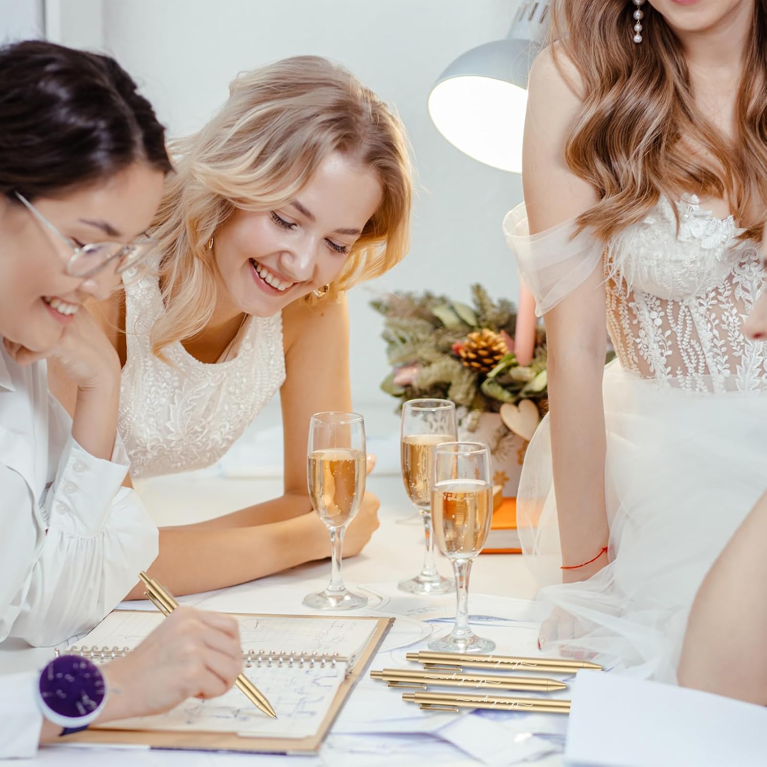 30pcs Thank You Pens Bulk Cute Multicolor Ballpoint Pen for Server Employee Appreciation Gifts for Wedding Guest Teacher Coworker Office Staff Team Nurse Baby Shower Party Supplies (Gold) - Image 5