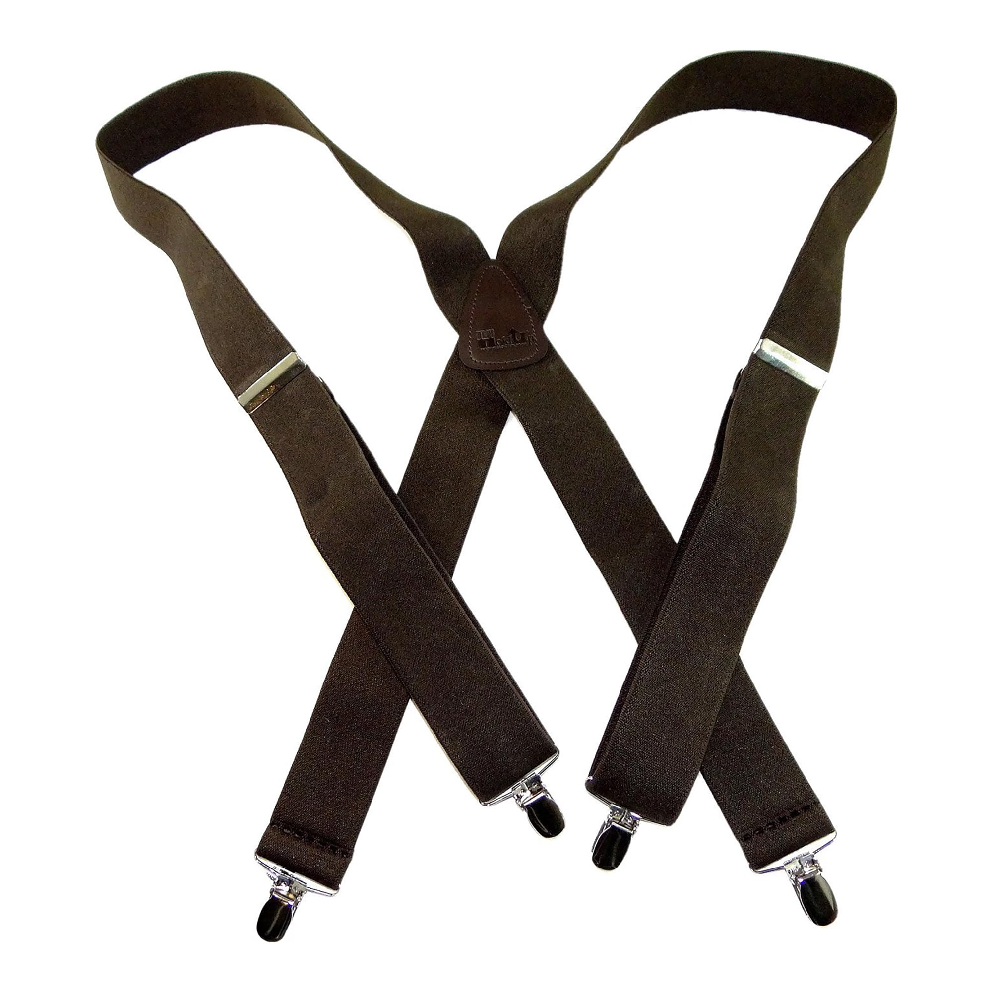 Hold-Up Classic Series 1 1/2 Inch Wide X-Back Suspenders with No-Slip Clips