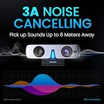 Webcam with Microphone, ROCWARE RC08 Web Camera for Desktop Computer, USB Webcam 1080p 2K Streaming Camera, Auto Focus Webcam with Built-in Mic, High-Performance Speaker, and Easy Plug-and-Play