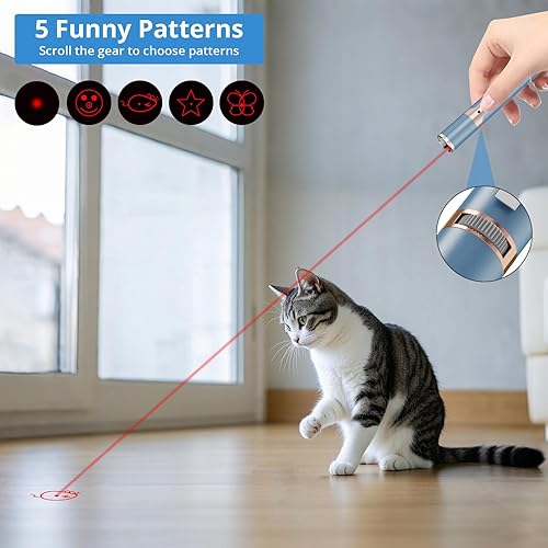 Miniatura 3 de Juguete para gatos de 2 piezas, recargable por USB, largo alcance, 5 modos, juguete interactivo para gatito, perro, gato, ratón para interiores