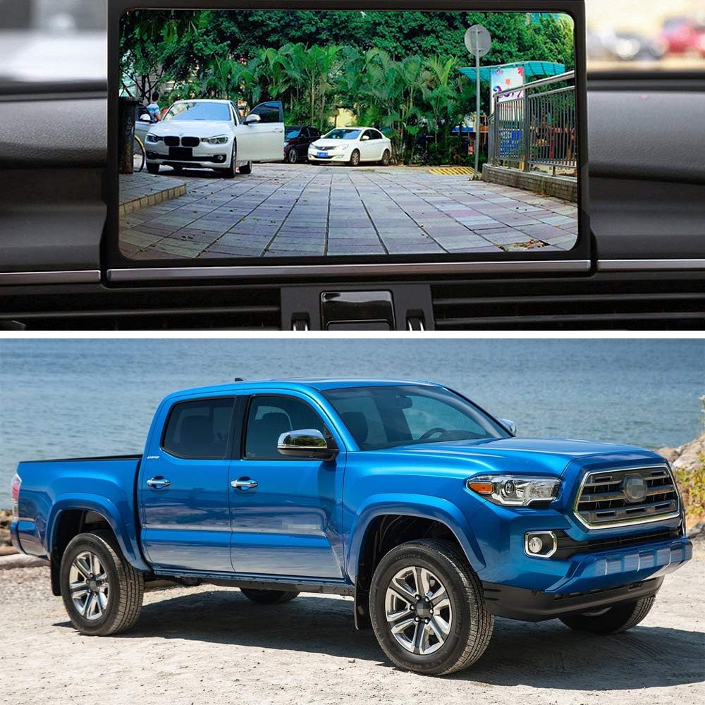 Moertifei CCD HD Car Front View Camera Logo Embedded Compatible with Toyota Tacoma/RAV4/Highlander/Corolla/Camry/Tundra