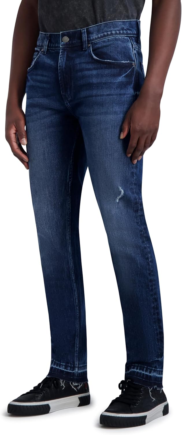 KARL LAGERFELD Mens Slim Fit Exposed Size Zip Pant - Image 4