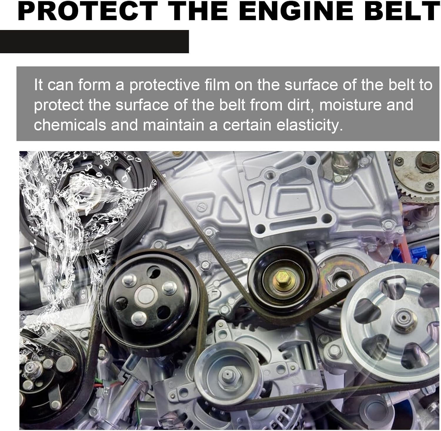 3.38fl.oz (100ml) Belt Dressing Spray Automotive, Long-Lasting Anti-Slip Timing & Drive Belts, Restores Grip & Extends Belt Life, Quick-Dry Belt Dressing Noise Lubrication (1 Set)