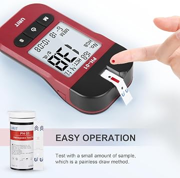 Hemoglobin Test Kits with 25 Hemoglobin Test Strips, Hemoglobin Test Meter, Hemoglobin Test Kit for Home Use, Easy to Use and Read.