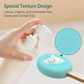 Svarvns Lotion Applicator With 4 Replaceable Pads for Back, Self, Elderly, Women - Sunscreen and Cream Applicator With 17 Curved Handle for Easy Targeting of Back and Feet, Blue