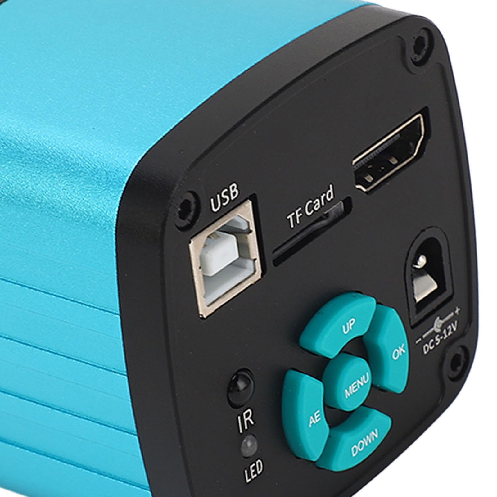 Fafeicy 48 MP HD Industrie-Mikroskopkamera, 1080P, 60 FPS, USB-Ausgang, 5-facher Digitalzoom mit 16 Kreuzlinien für PCB-Lötreparaturen (EU-Stecker)