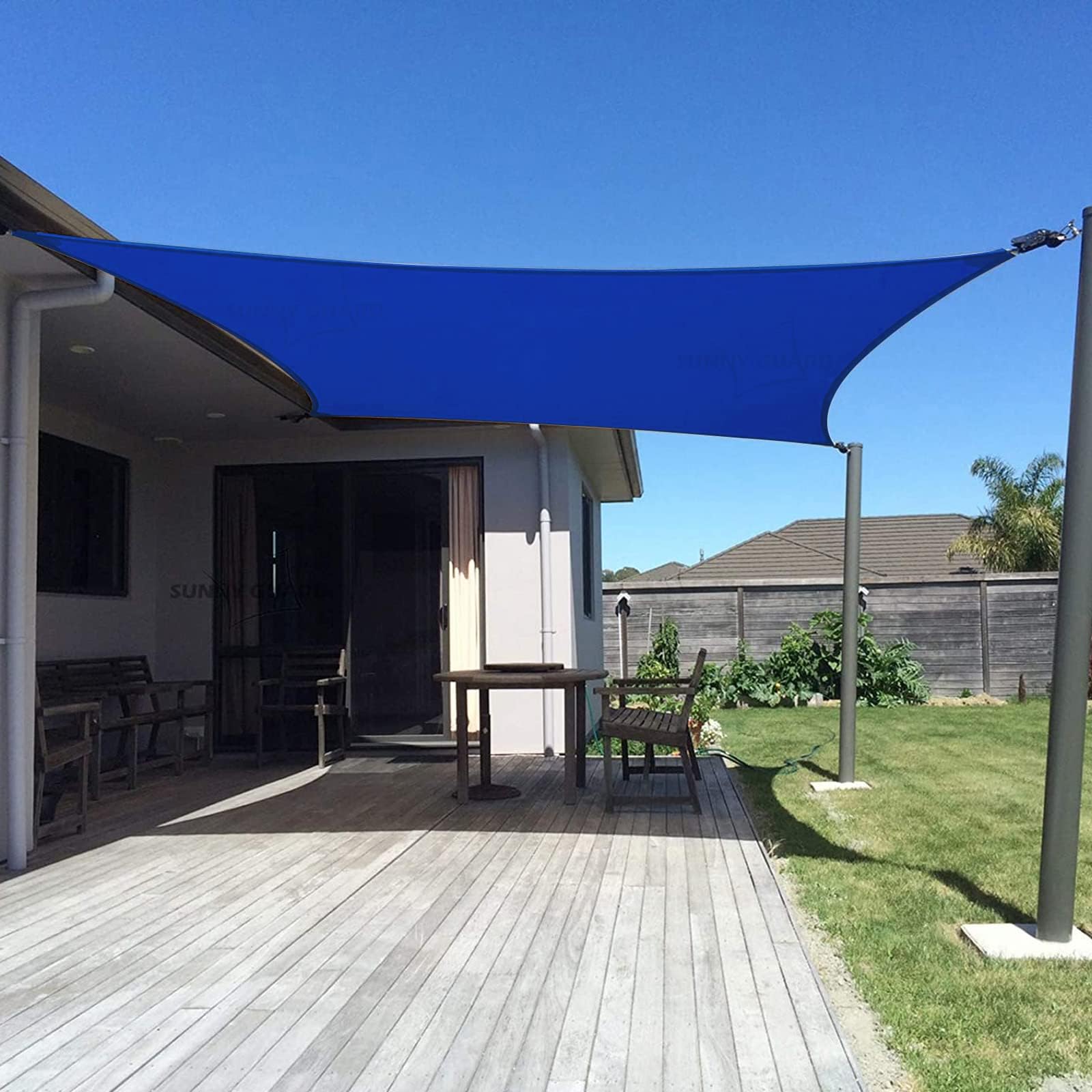 SUNNY GUARD Sun Shade Sail 12'x16' Rectangle Blue UV Block Sunshade for Backyard Yard Deck Patio Garden Outdoor Activities and Facility(We Make Custom Size)