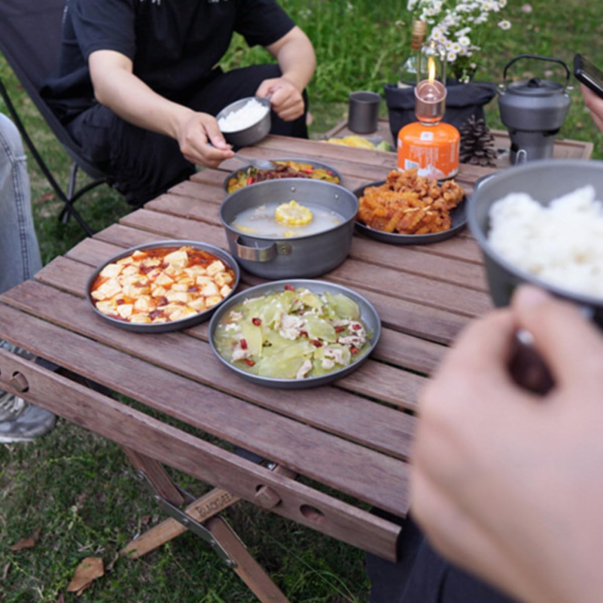 Portable Camping Tableware Bbq Plate Tray Dinner Plate for Outdoor Camping Bbq Picnic