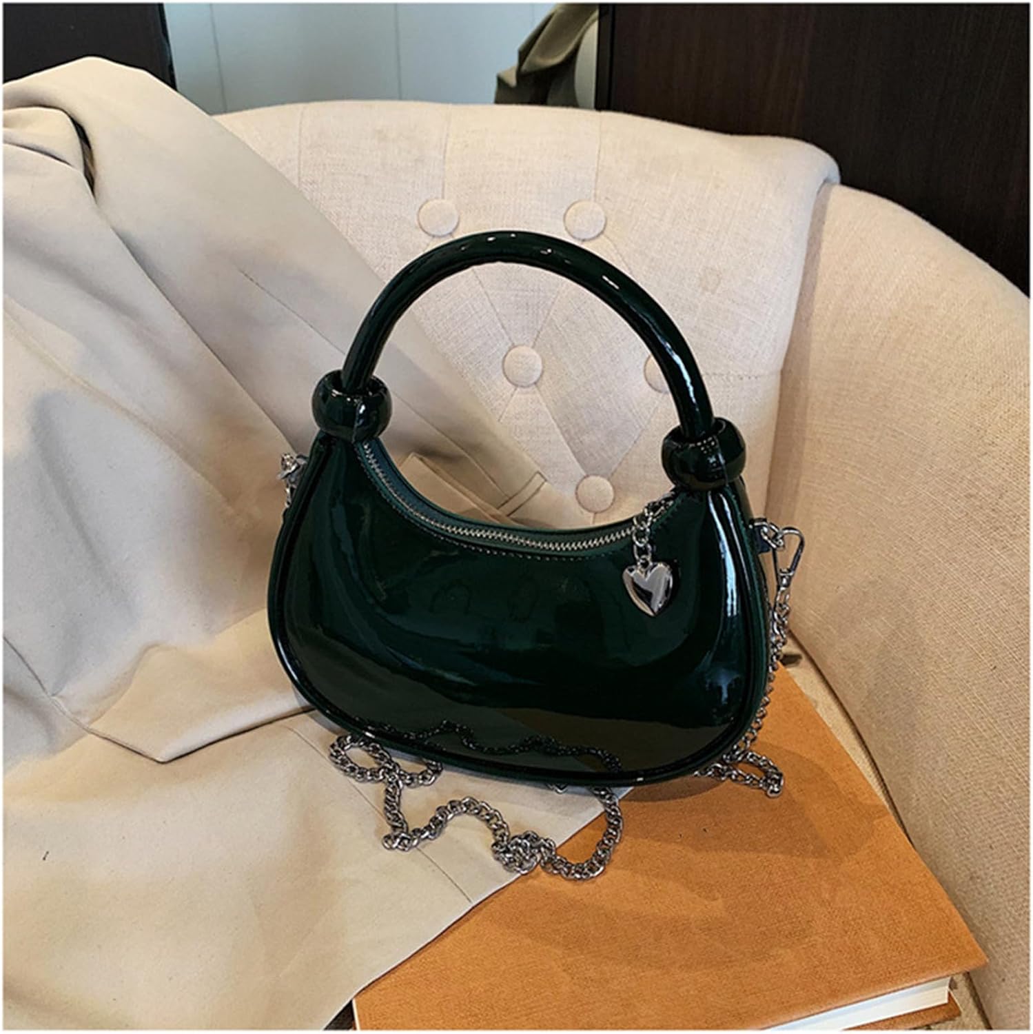 エレガント PU 結び目 チェーン ショルダーバッグ スタイリッシュ クロスボディ パース ワークハンドバッグ 取り外し可能なチェー