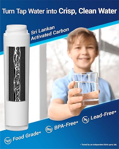 Miniatura 5 de AQUA CREST GSWF Filtro de agua para refrigerador, repuesto para GE® GSWF Smart Water 238C2334P001, Kenmore® 46-9914, 469914, 9914, 3 filtros (el