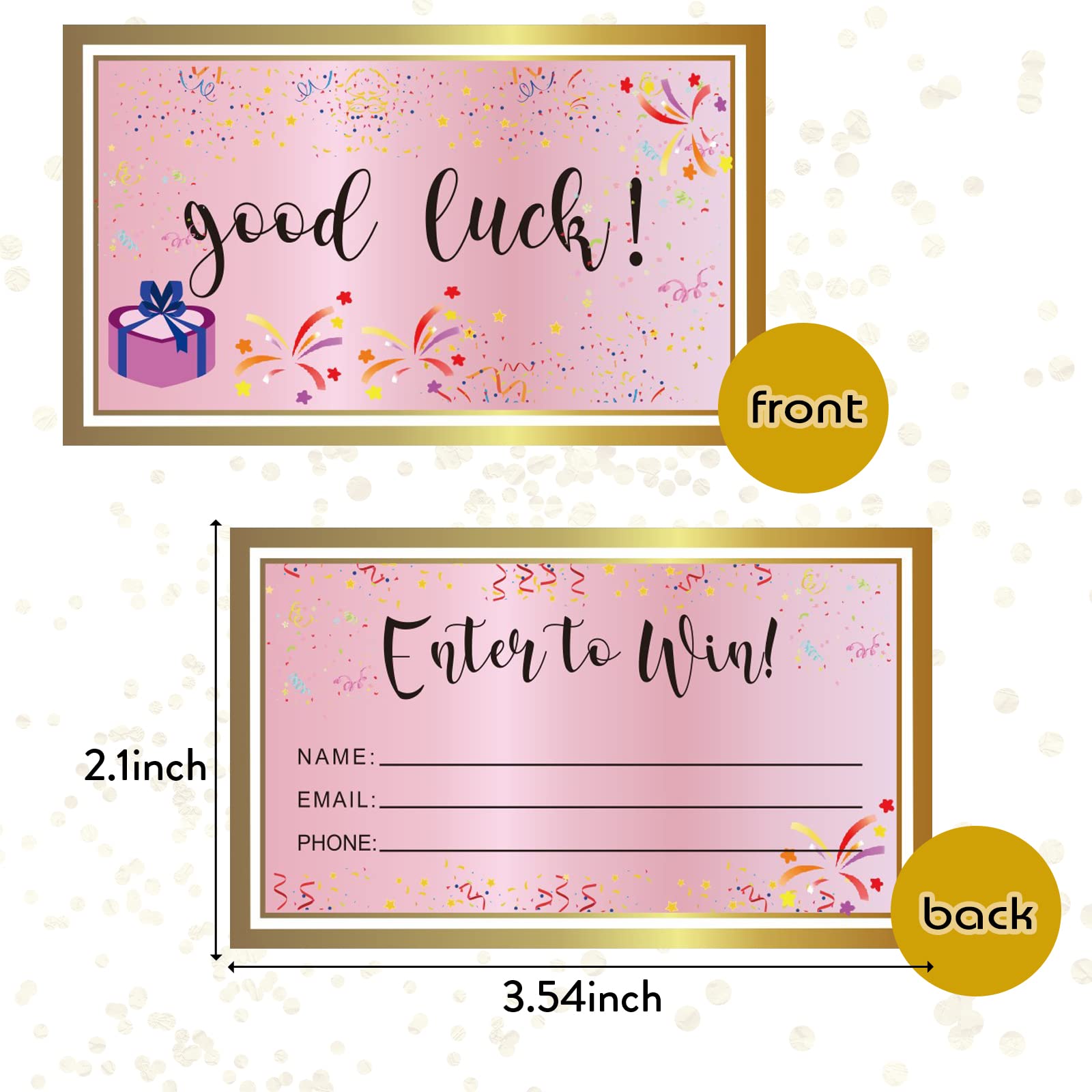 Enter To Win Cards – 300 Tombola-Karten Mit Feldern Für Name, E-Mail Und Telefon