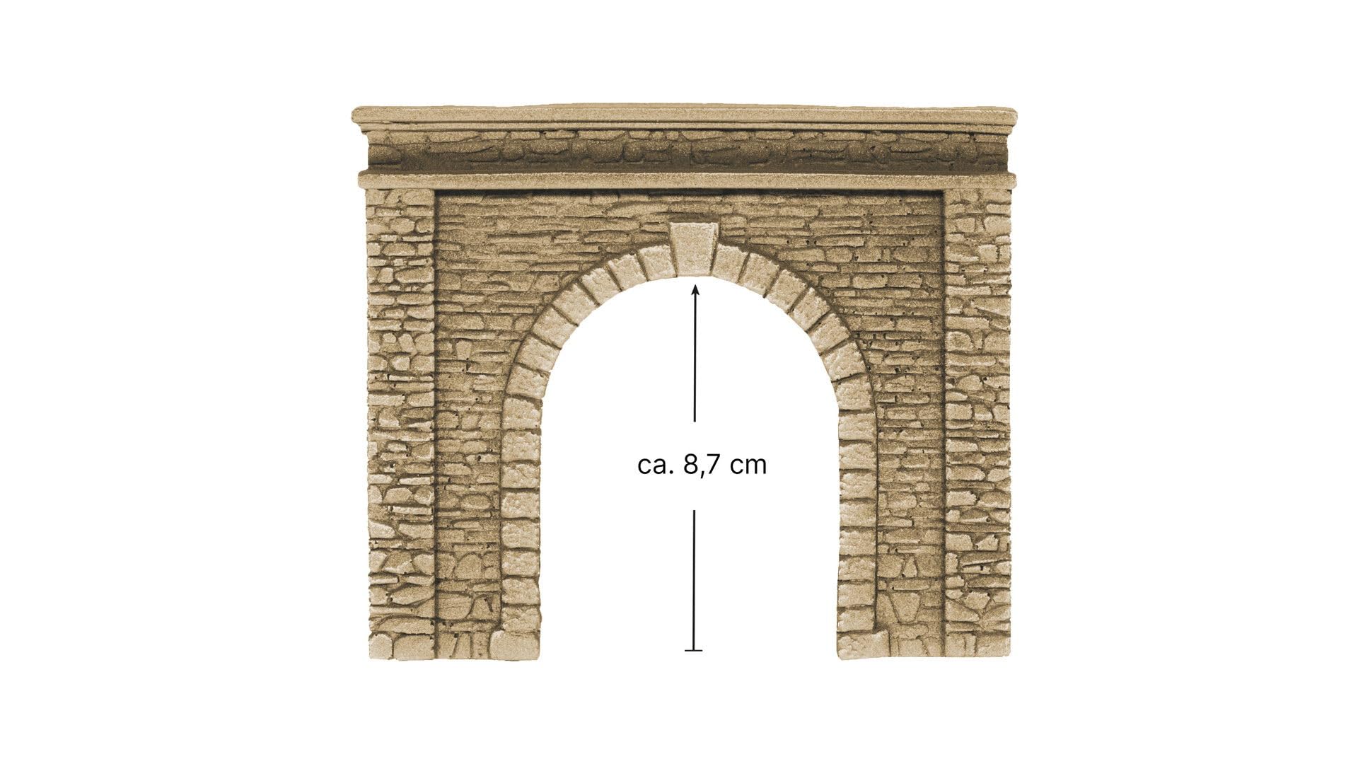 NOCH 1-gleisiger Tunnel Für Modellbahn H0 – 34x25 Cm, Handkoloriert, Mit Steinmauer-Details, Perfekt Für Realistische Landschaften