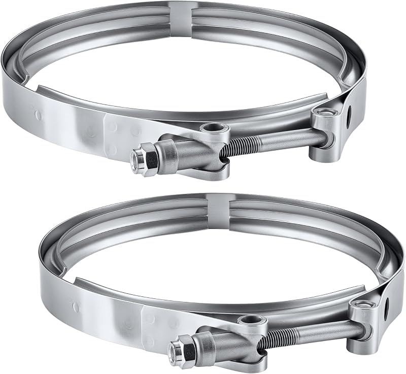 Abraçadeira V-band EVIL ENERGY em aço inoxidável para flange de 6 polegadas – 2 unidades