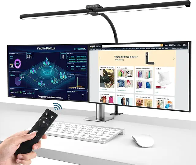 Brightower Doppelkopf LED Schreibtischlampe - Dimmbar, 80cm, 5 Farbmodi