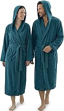LARA MORADA Bathrobe for Men – Women in 100% Pure Cotton Solid Colour, Soft Terry Cotton with Hood Unisex 480 g/m² Art Soft