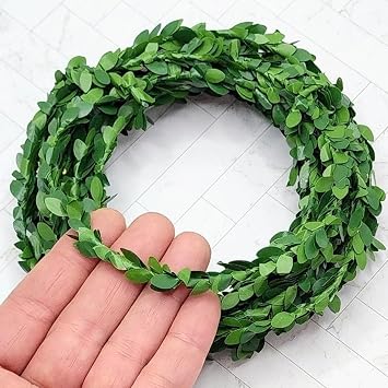 Mini Leaf Garland, Dollhouse Miniature Ivy Leaf Vine Garland, Dollhouse Mini Wreath, Miniature Christmas Garland, for Making 16 Scale Dollhouses Wreath, Fairy Wedding Crowns, Decor 11 foot