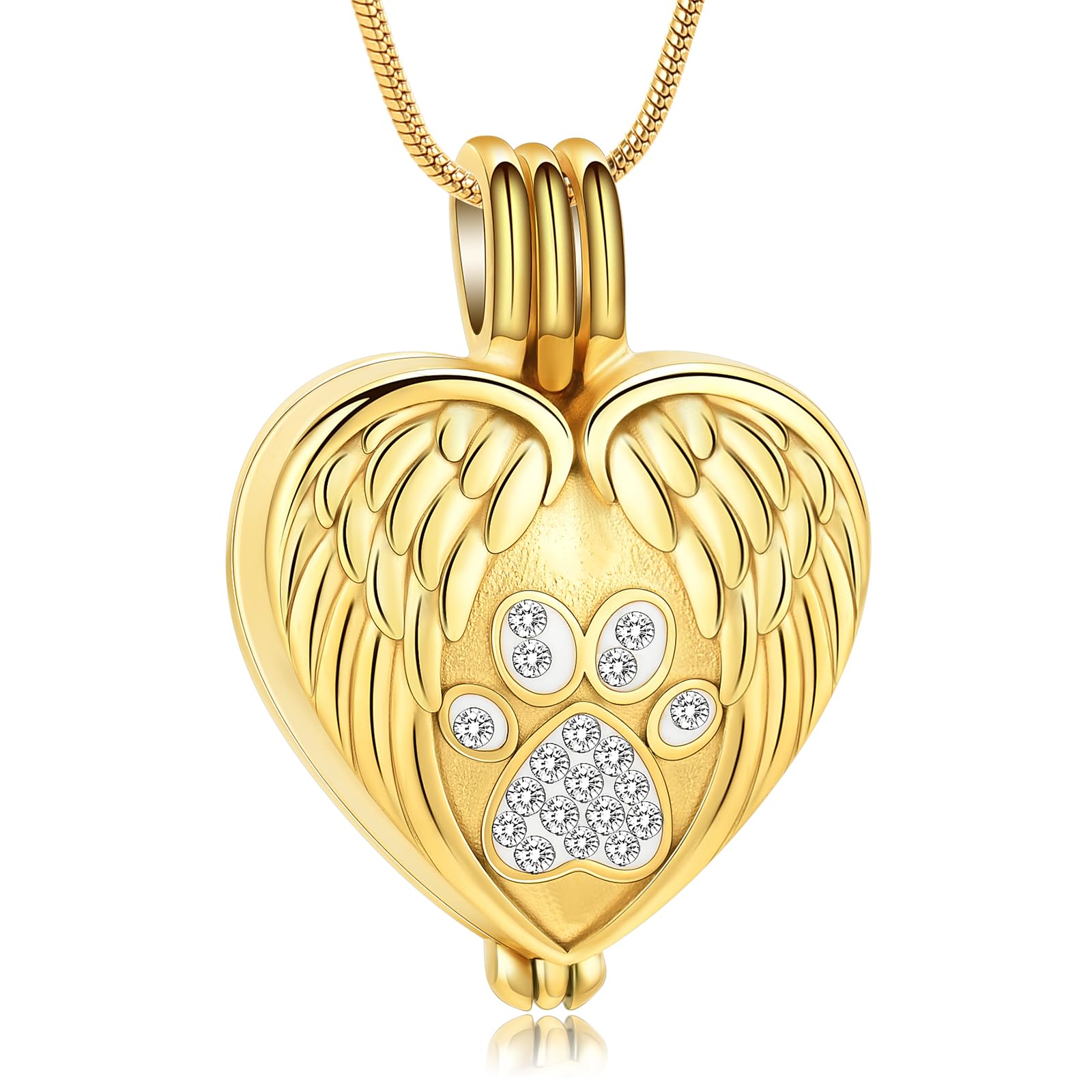 QGJNSGC Pet Cremation Jewelry for Ashes Heart Urn Necklaces Pawprint Cremation Keepsake Necklace for Pet/Dog's/Cat's Ashes Memorial Jewellery