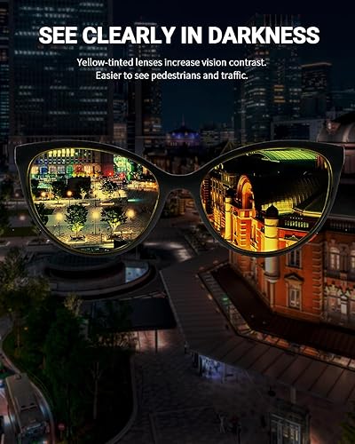 Miniatura 6 de Square Anti Glare Night Driving Glasses Women Men Polarized Night Vision Glasses Yellow Lens