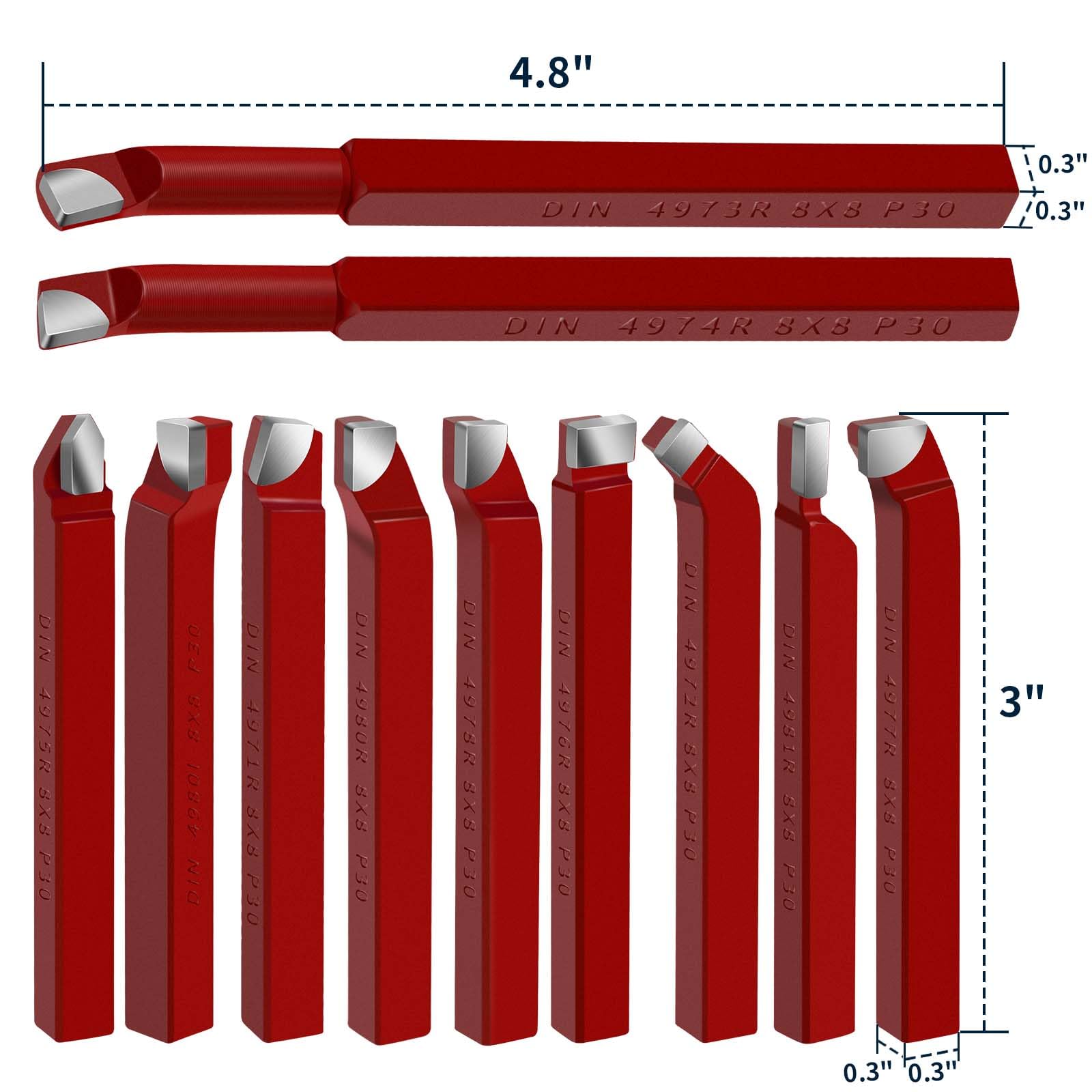 11 szt. 5/40.6 cm narzędzie do cięcia końcówek z węglików spiekanych, narzędzia tokarskie, narzędzia tokarskie do cięcia metalu do toczenia, wytaczania i fazowania