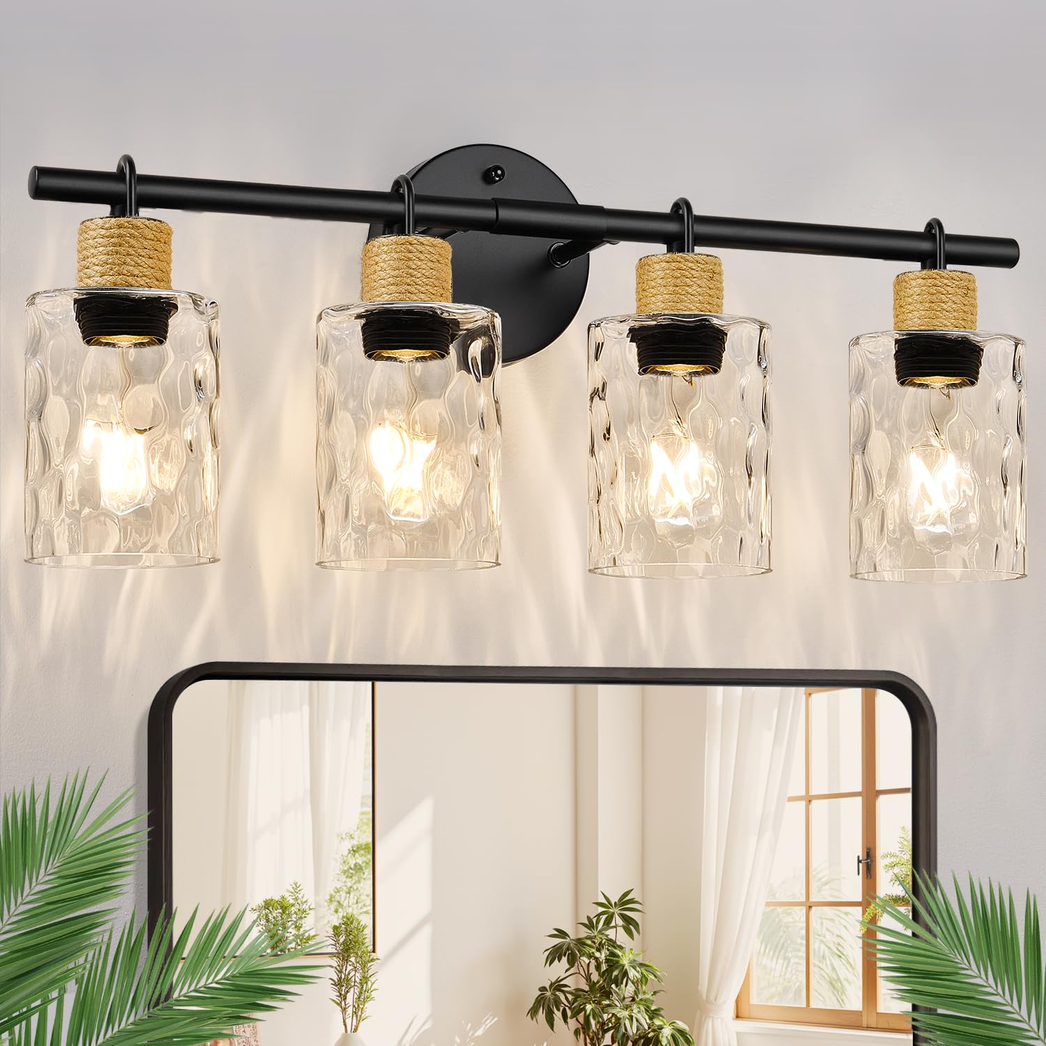 Sconces Wall Lighting Spiglamm 1-Light Wall Sconces For Bathroom, Modern Black Vanity Wall Light Fixtures With Dual Glass Shade, Farmhouse For Mirror Bedroom Hallway Living Room (2-Pack Gold Sconces Wall Decor Set