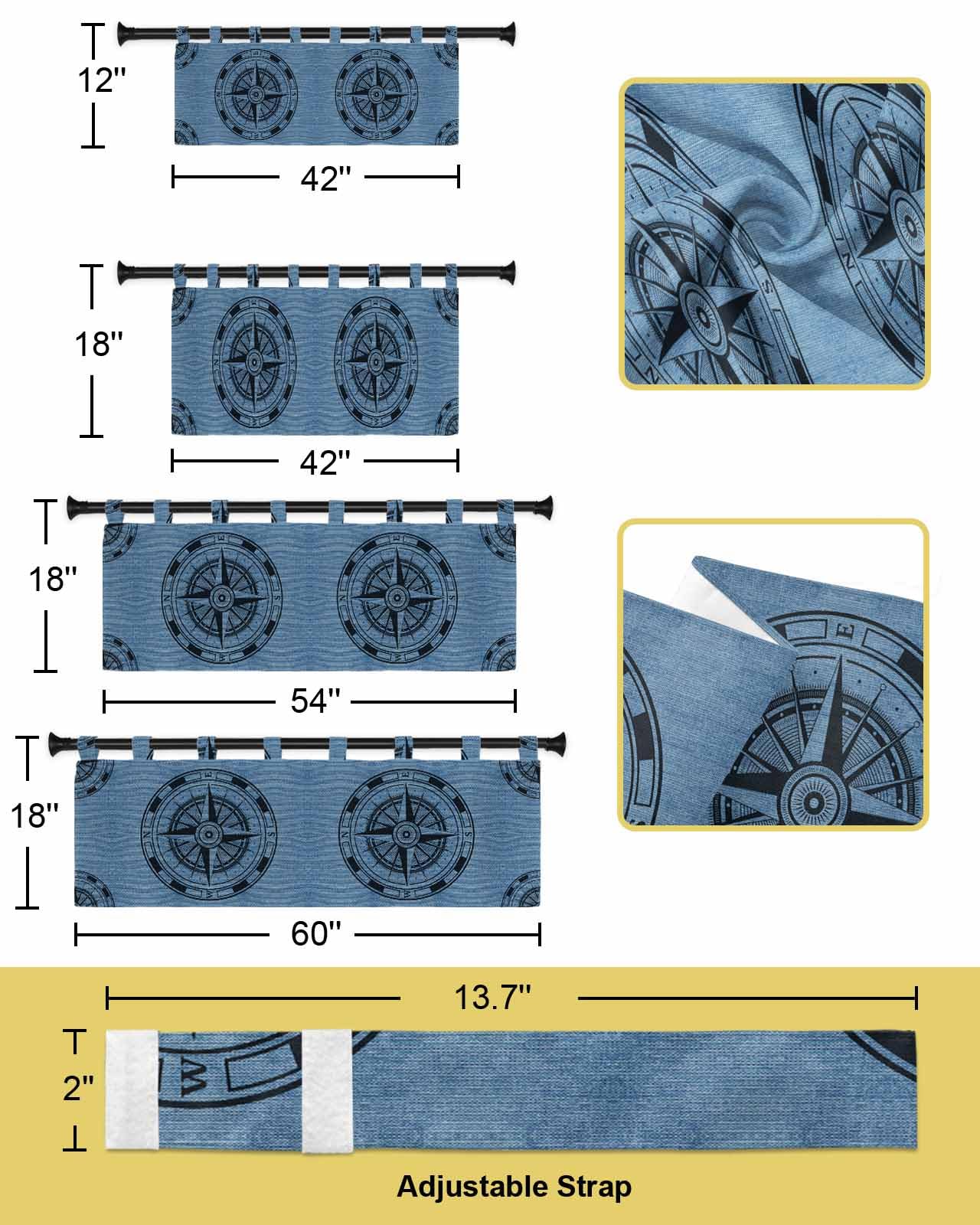 Amazon.com: Chees D Zone Tab Top Window Valance,Retro Navy