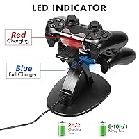Vista 7 de Playstation4 Regular Slim Pro Controller Charger, SUNKY LED Gaming Console Charging Stand USB Dock Station Mount Cradle for Sony PS4