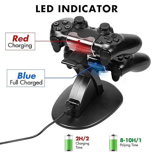 Miniatura 7 de Playstation4 Regular Slim Pro Controller Charger, SUNKY LED Gaming Console Charging Stand USB Dock Station Mount Cradle for Sony PS4
