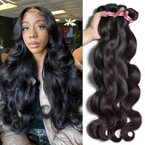 Vista 53 de Paquetes de cabello humano virgen brasileño ondulado de 16, 18, 20 pulgadas, 3 manojos de cabello humano ondulado 100% sin procesar, mojado