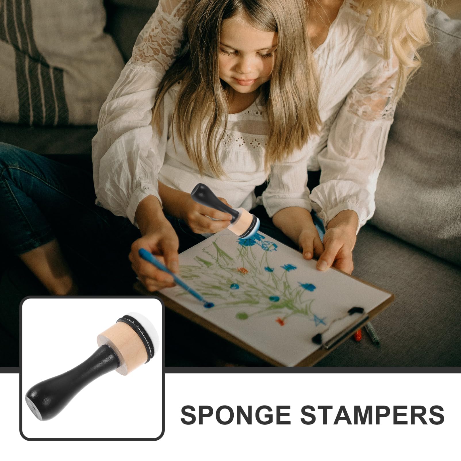 Uonlytech 3 Juegos Esponjas Pintura DIY con Divertidas Esponjas de Estampado Aprendizaje y Creatividad Infantil
