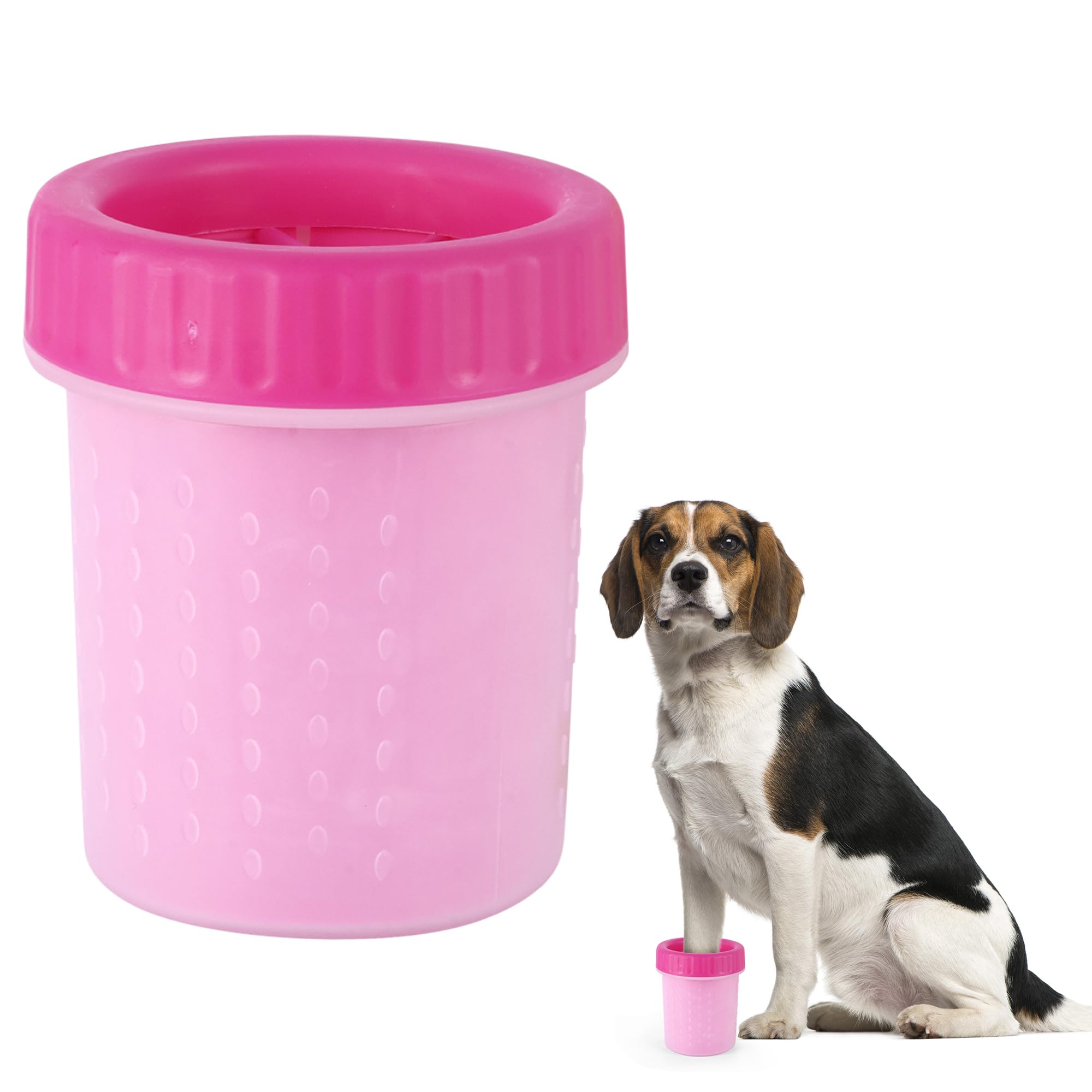 Voila Dog Paw Cleaner Cup, Portable & Easy-to-Use Pet Paw Washer for Dogs & Cats, Gentle Silicone Bristles for Safe Cleaning, Ideal for Small, Medium & Large Breeds, (Pack of 1) Pink-image-33