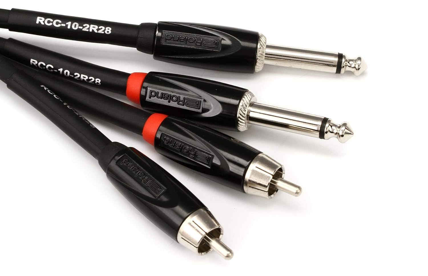 Roland Black Series Interconnect Cable, Dual RCA to Dual 1/4-Inch, 15-Feet