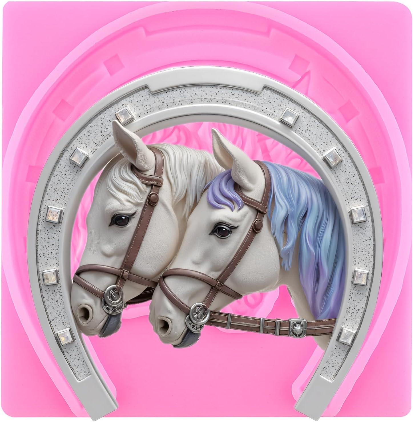 Horse Head Fondant Mold Horseshoe Silicone Molds | Cake Decoration Cupcake Topper Chocolate Candy Sugar Craft Gum Paste Polymer
