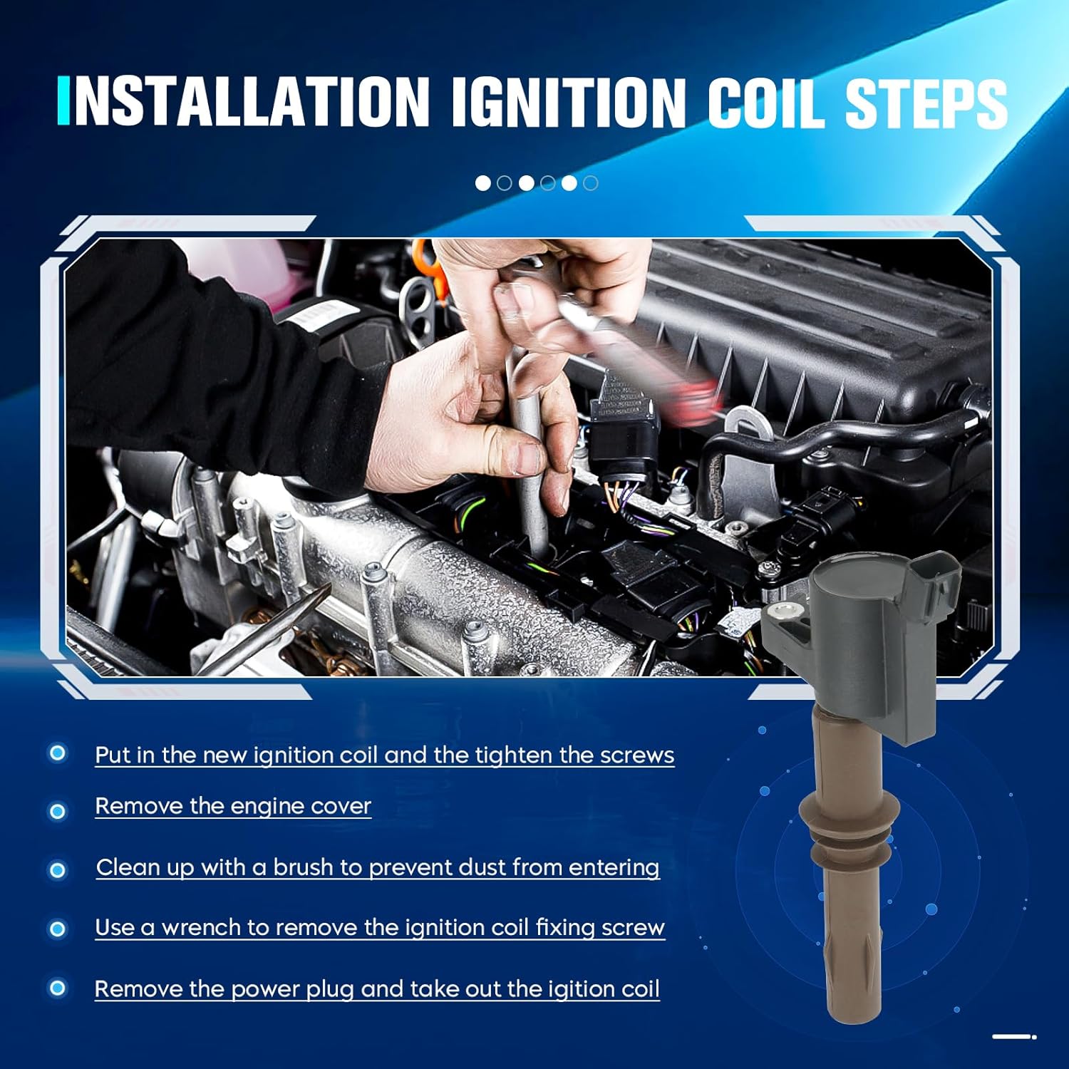 Set of 8 Ignition Coil and 8 Iridium Spark Plug Compatible with Ford Expedition F150 F250 F350 Navigator 4.6L 5.4L Replacement Rendezvous Acadia for FD509 SP509 5C1716 C1659