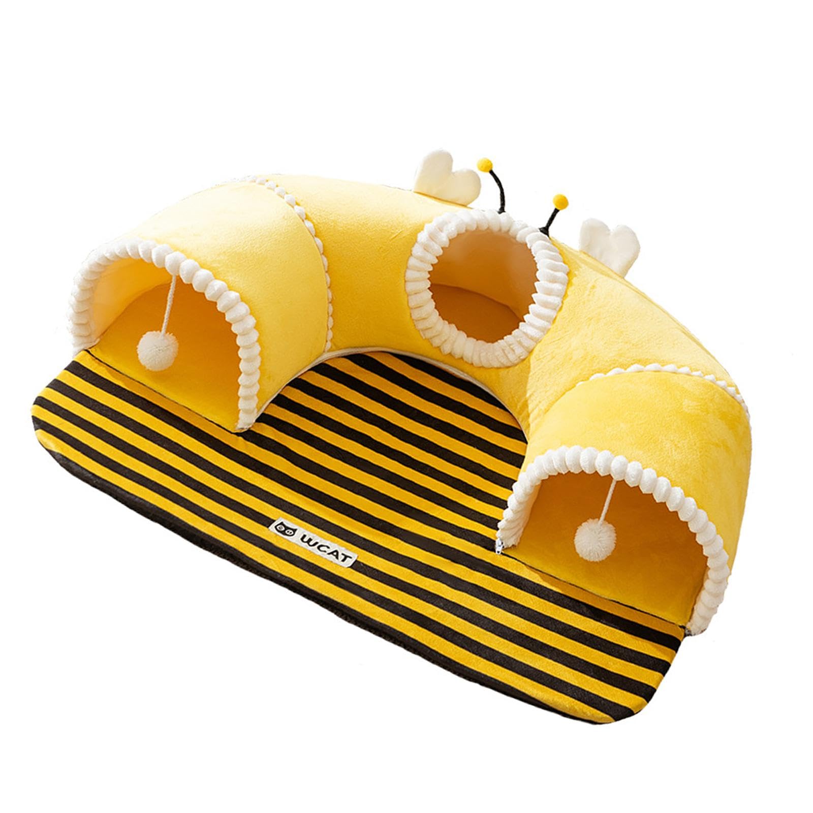 Tunnel pour chat pliable jaune Sharplace contre le stress félin