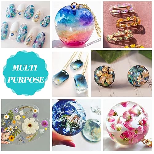 Miniatura 2 de Resina UV 7.05 oz, transparente, curado rápido, transparente tipo duro para manualidades, fabricación de joyas