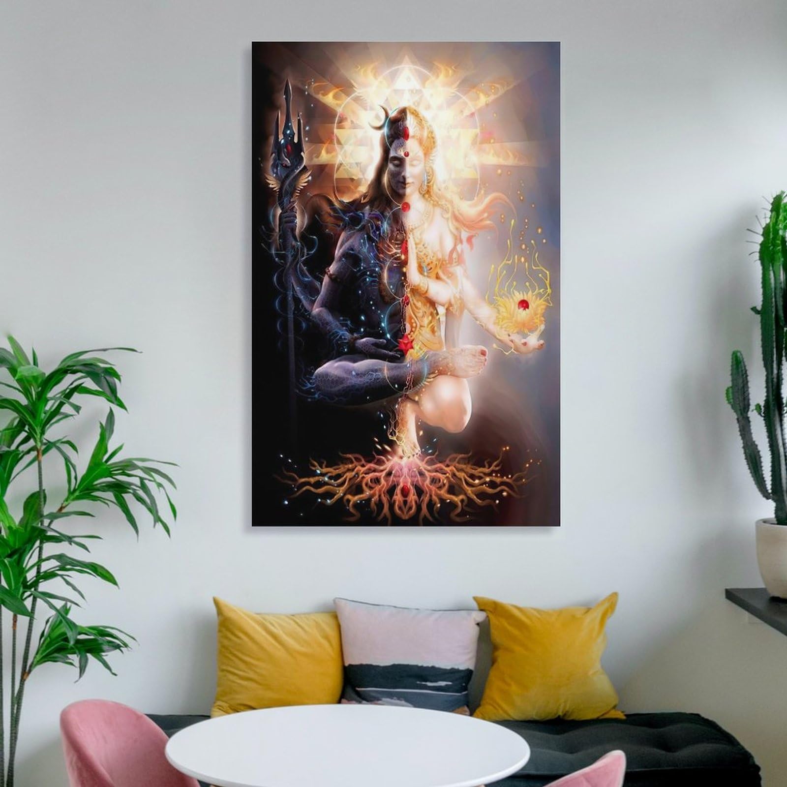 ANMAC Poster Tela Shiv E Shakti 50x70 Cm - Quadro Decorativo Senza Cornice Per Soggiorno E Camera Da Letto