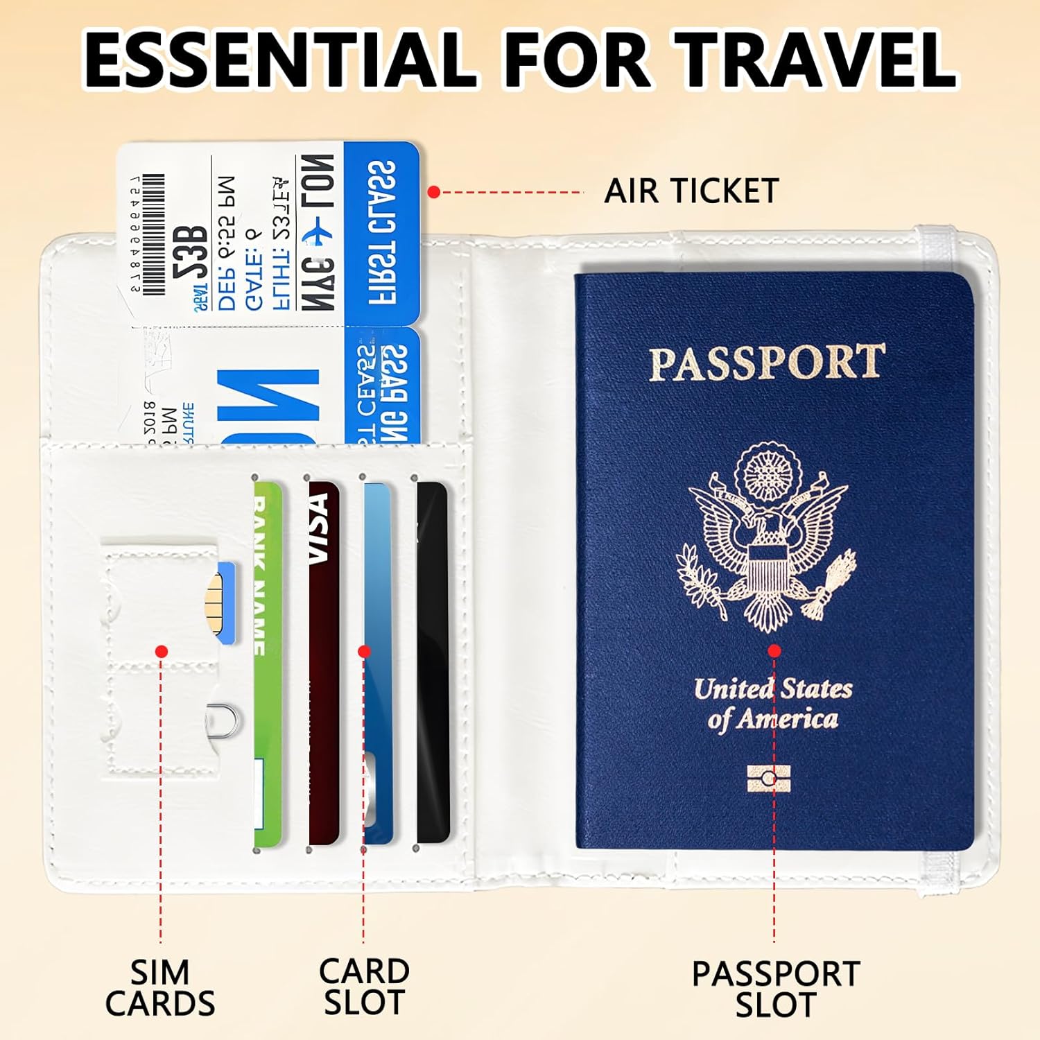 Passport Holder for Travel Essentials, RFID Premium Leather Passport Wallet Cover Case for Travel Must Haves Accessories, Passport Holders for Women Men beautiful flowers - Image 4