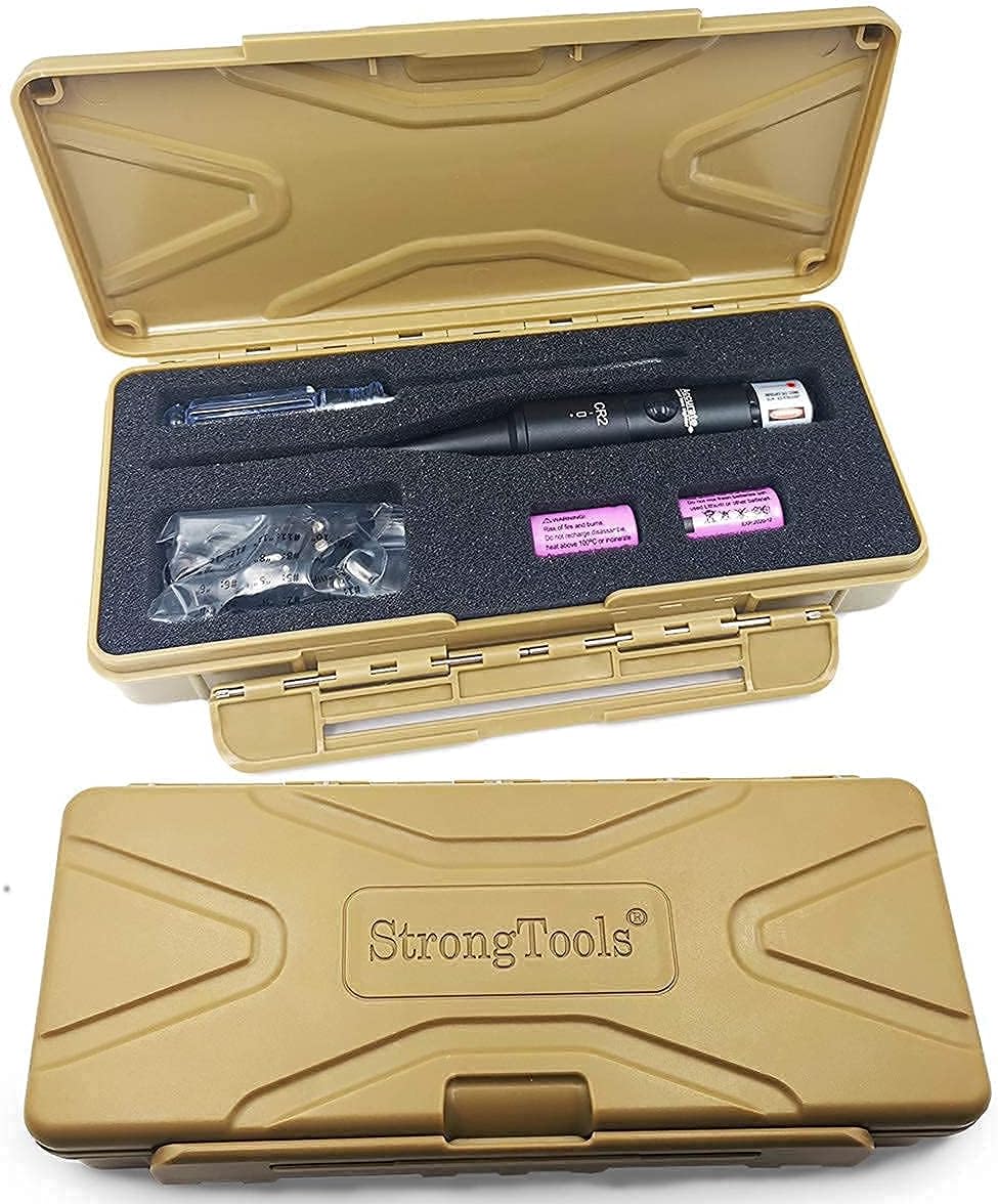 StrongTools Red dot BoreSighter for All Guns, Rifle Scope Handgun Hunting with 3 Packs adapters