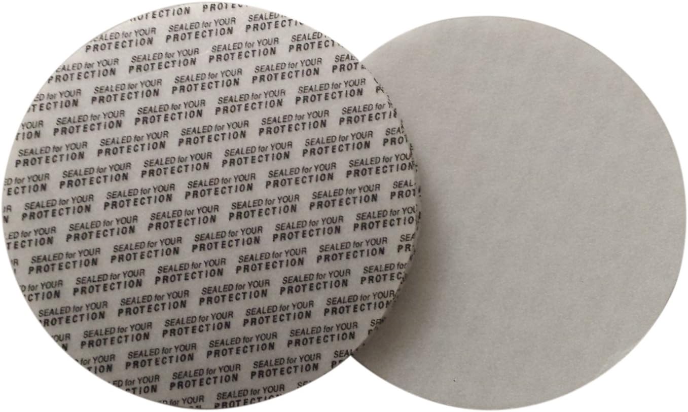 Rewarding Essentials 58 mm Pressure Sensitive PS Foam Cap Liners Tamper Seal Cap Liner Sealed for your Protection (200)