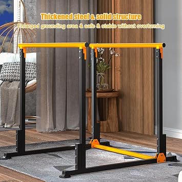 Dip Bar, Adjustable Dip Stand Station for Home Workout, Heavy Duty Parallel Bars Workout Equipment for Strength Training