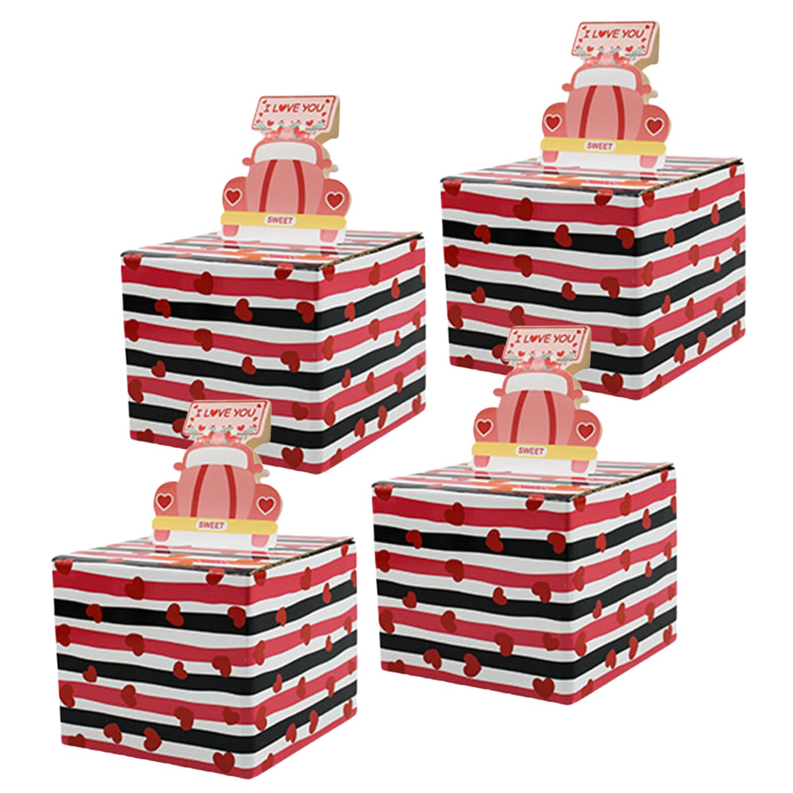 Buxuaaaa Of 4 Valentines Day Cash Gift Box Surprises Money Holders for Couple Girlfriend Wedding Accessory Money Holders Cash