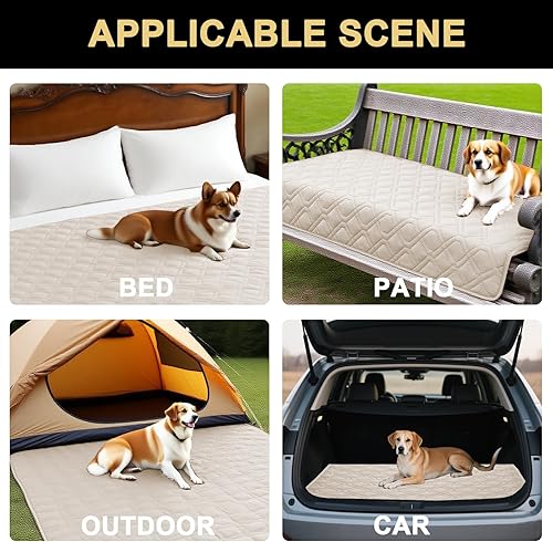 Miniatura 3 de PrinceDeco Funda de sofá impermeable para perros, manta lavable para cama, sofá, funda para cama al aire libre con respaldo antideslizante (32 x 82