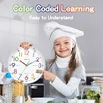 AIRUIFU Kids Wall Clock,Silent Non-Ticking Clocks Battery Operated,Kids Room Wall Decor for Bedrooms,Analog Clock for Bedroom,Living Room,Kitchen,Office,School Classroom (8 inch)