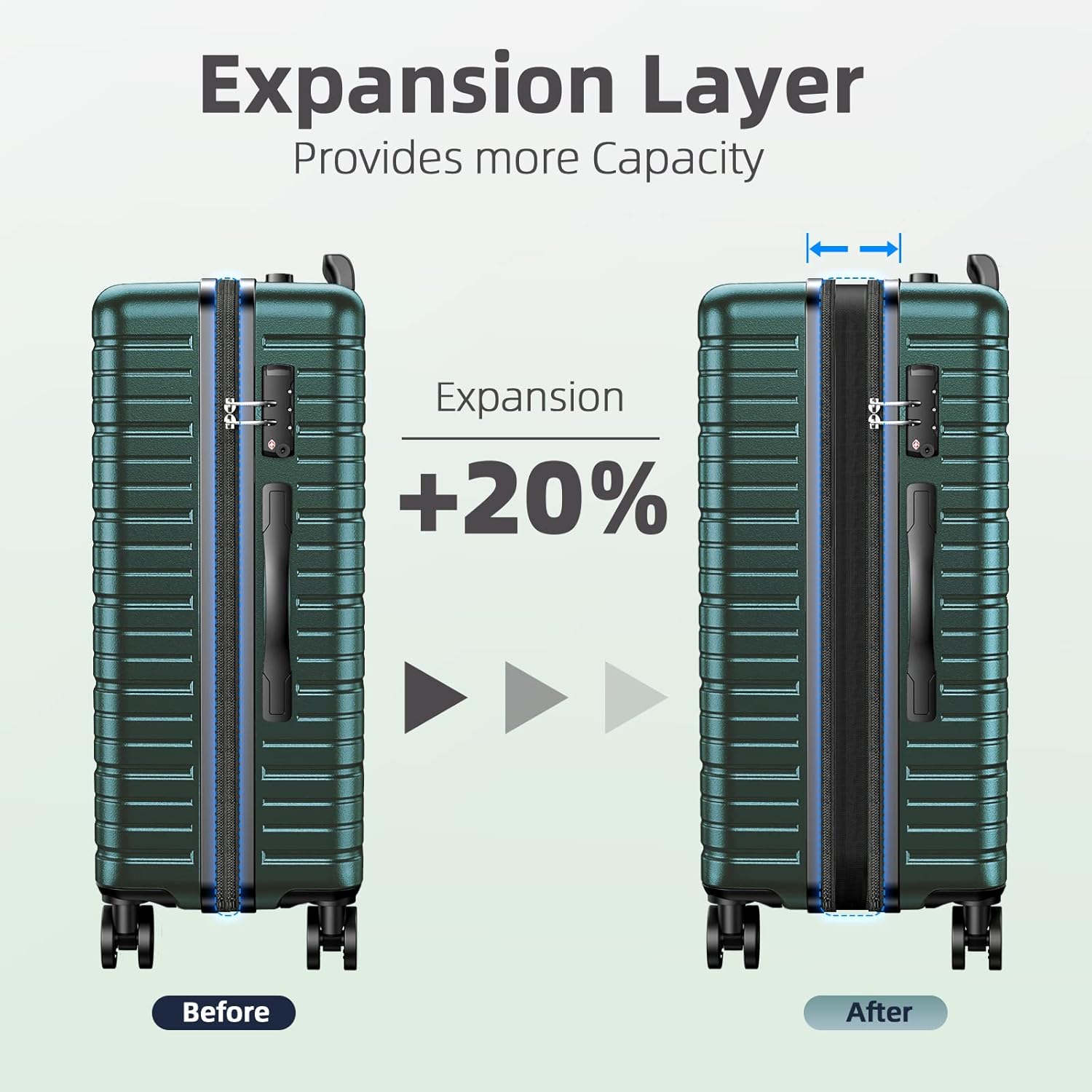 Buy BEOW Luggage Sets 3 Piece Hardside Expandable Luggage Set Clearance Suitcase Sets with