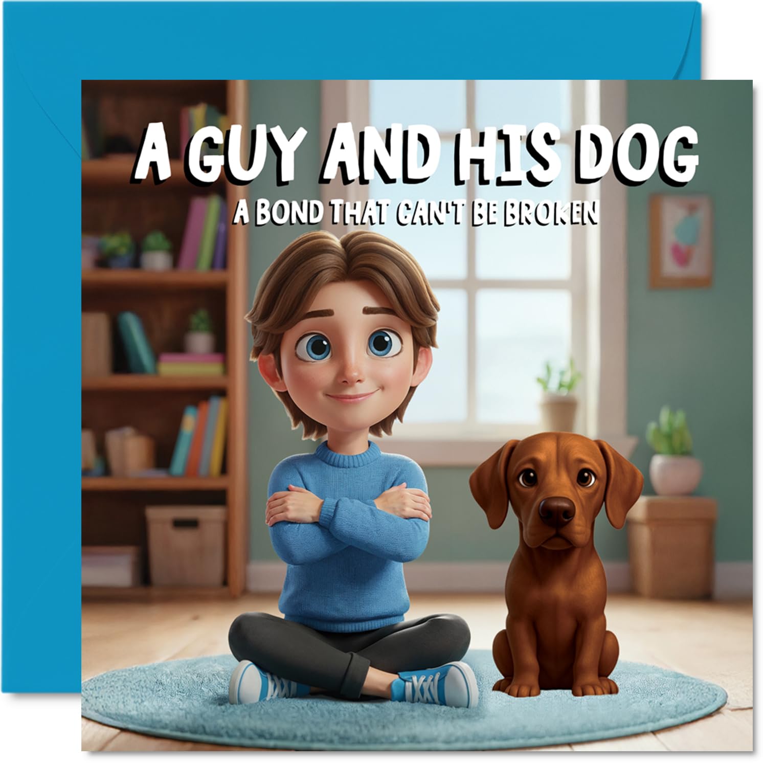 Vizsla Birthday Card for Men - A Guy and His Dog - Happy Birthday Card for Men, 145mm Male Greeting Cards