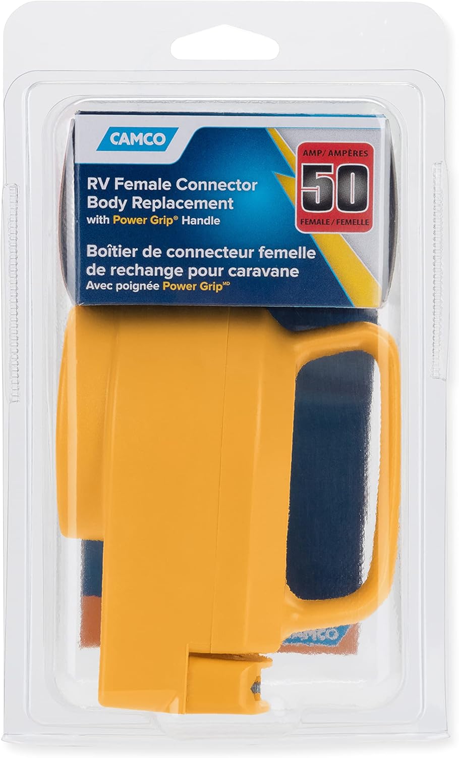 Camco 55353 50 AMP Female Replacement Receptacle , YELLOW