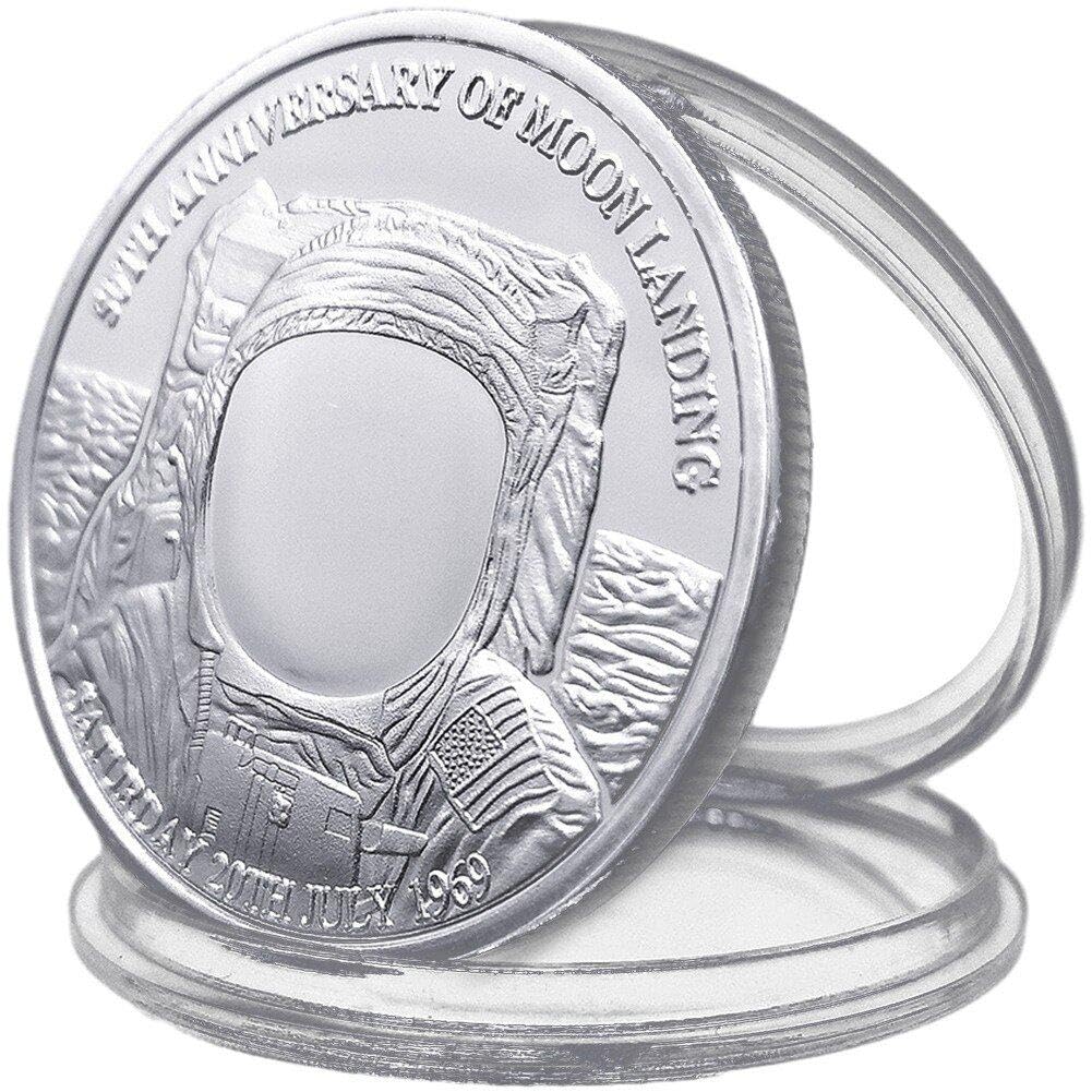 Lpitoy Style1 Commemorative Coin Collection Art Gift 50Th Anniversary Of Moon Landing Collectible Silver Color Souvenir Coin