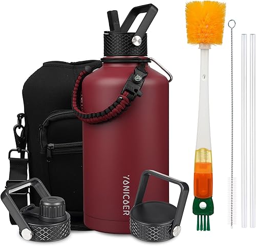 Miniatura 11 de Botella de agua aislada de 40 onzas, acero inoxidable al vacío de triple pared (apta para lavavajillas), a prueba de fugas y sin BPA, jarra frasco