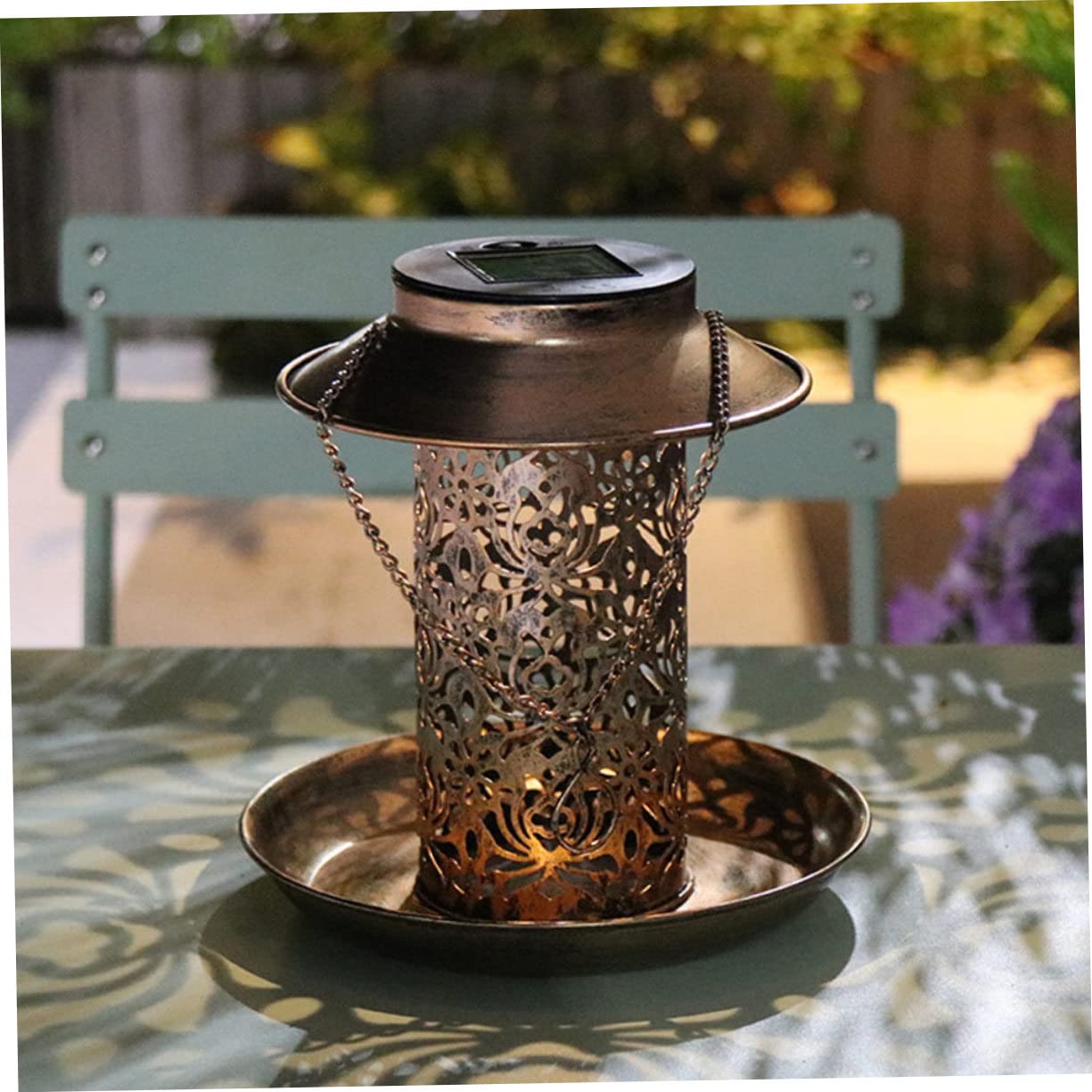 UPKOCH Mangiatoia Per Uccelli Alimentata Energia Solare Luce Led Da Giardino Contenitore Per Cibo Per Uccelli Decorazione Da Appendere Per Canarini Pappagalli Allodole Colombi Gialli e Al